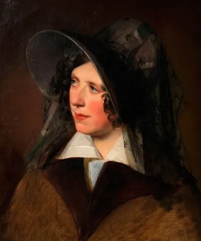 Antonie Amerling Mit Schwarzem Schleierhut 1 Gattin Des Kunstlers