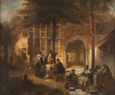 Antwerp Society In Summer Courtyard