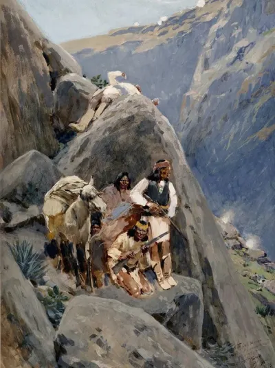 Apache Indians In The Mountains