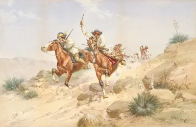 Apache Indians On Horseback