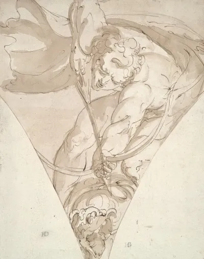 Apollo Killing The Python Study For A Spandrel In The Palazzo Antonio Doria Palazzo Della Prefettura Genoa
