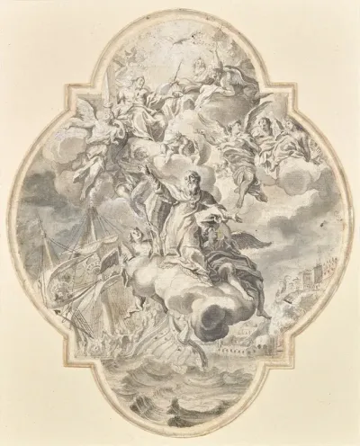 Apotheose Des Hl Nikolaus Plafond Entwurf