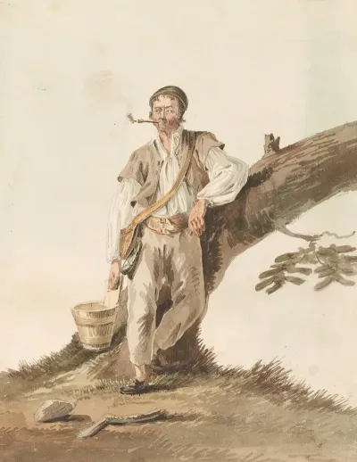 Appenzeller Bauer Beim Rauchen