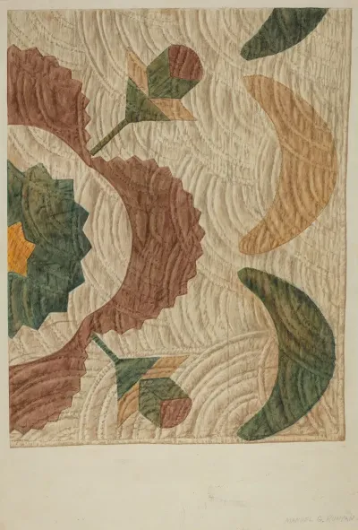 Applique And Quilted Coverlet 2