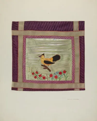 Applique Coverlet Detail 4