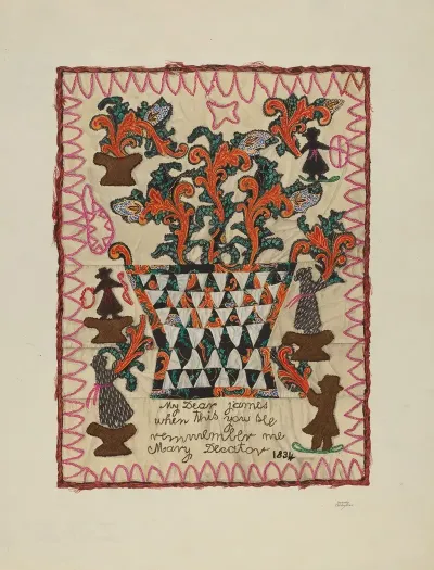 Applique Linen Panel