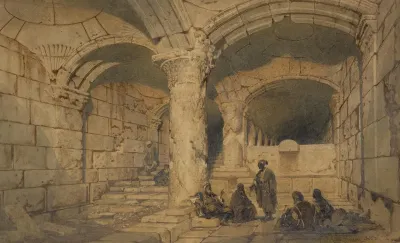 Arab Figures In A Vault Within The Al Aqsa Mosque Jerusalem