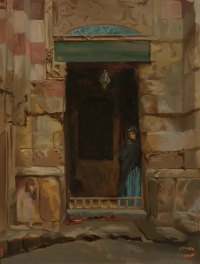 Arab Woman In A Doorway