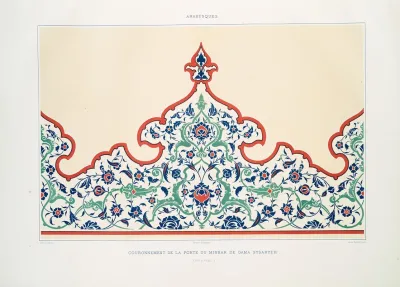 Arabesques Couronnement De La Porte Du Minbar De Gama Sysaryeh Xviiie Siecle