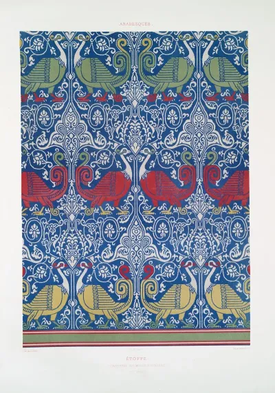 Arabesques Etoffe Conservee Au Musee Utrecht Xive Siecle