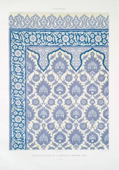 Arabesques Faiences Murales De La Mosquee Dibrahym Agha Xvie Siecle 1