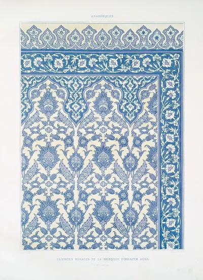 Arabesques Faiences Murales De La Mosquee Dibrahym Agha Xvie Siecle 2