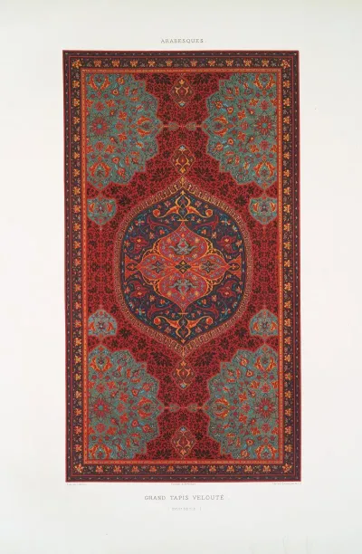Arabesques Grand Tapis Veloute Xviiie Siecle