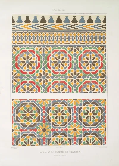 Arabesques Mihrab De La Mosquee De Cheykhoun Faiences Murales 1