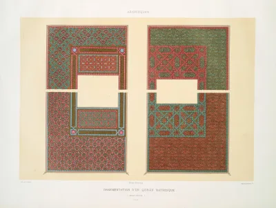 Arabesques Ornementation Dun Qoran Mauresque Xviiie Siecle 5 8