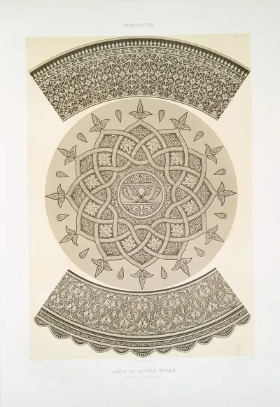 Arabesques Vase En Cuivre Etame Details Dornementation