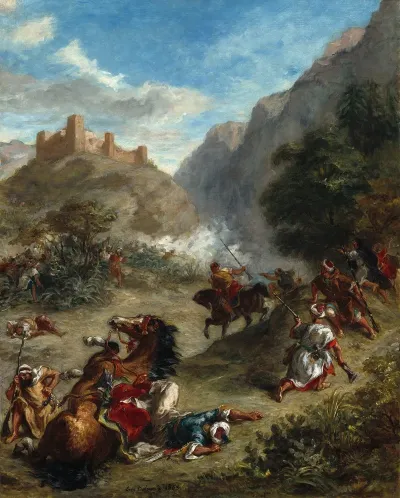 Arabs Skirmishing In The Mountains