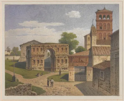 Arch Of Janus Arch Of The Goldsmiths And San Giovanni Al Valebro Church In Rome