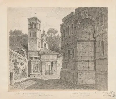 Arch Of Janus In The Background San Giorgio In Velabro I Arco Degli Argentari Church In Rome