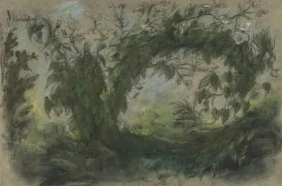 Arch Of Morning Glories Study For A Basket Of Flowers 2