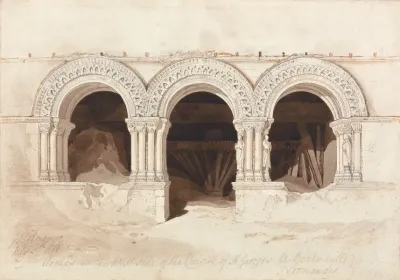 Arches In The West Side Of The Cloister Of Saint Georges De Bocherville Near Rouen Normandy