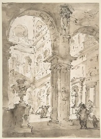 Architectural Capriccio Courtyard Of A Palace 2