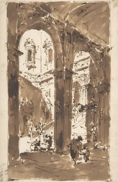 Architectural Capriccio Courtyard Of A Palace