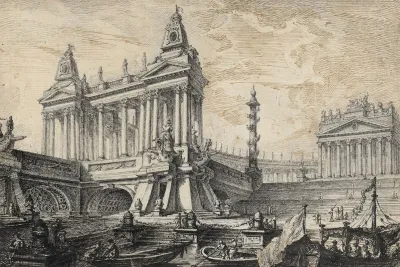 Architectural Fantasy Of A Magnificent Ancient Port