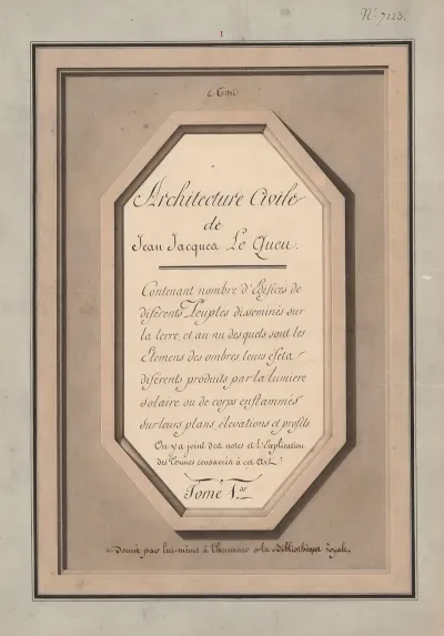 Architecture Civile De Jean Jacques Le Queu Le Titre