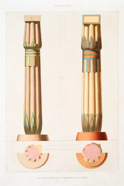Architecture Colonnes A Faisceau Damenophis Iii A Thebes Xviiie Dynastie