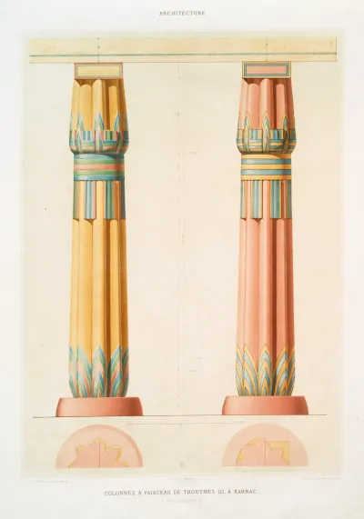 Architecture Colonnes A Faisceau De Thoutmes Iii A Karnac Xviiie Dynastie