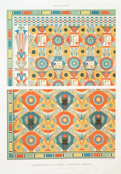 Architecture Ornementation Des Plafonds Legendes Et Symbols Necropole De Thebes Xviiie Dynastie