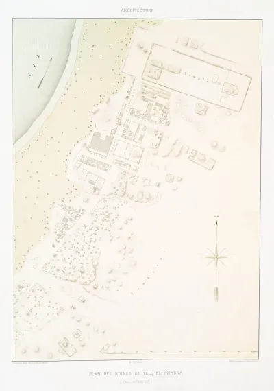 Architecture Plan Des Ruines De Tell El Amarna Xviiie Dynastie