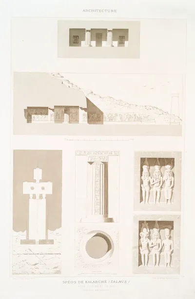 Architecture Speos De Kalabche Talmis Plan Coupes Et Details Ramses Ii Xixe Dynastie