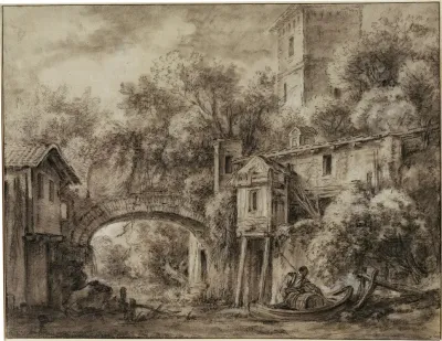 Architekturcapriccio Mit Der Muhle Von Quiquengrogne Bei Charenton