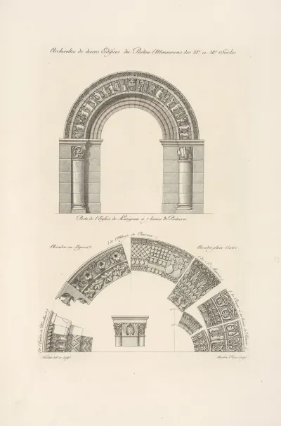 Archivoltes De Divers Edifices Du Poitou Monumens Des Xie Et Xiie Siecles
