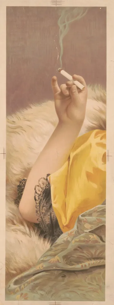 Arm Of Woman Holding A Lit Cigarette