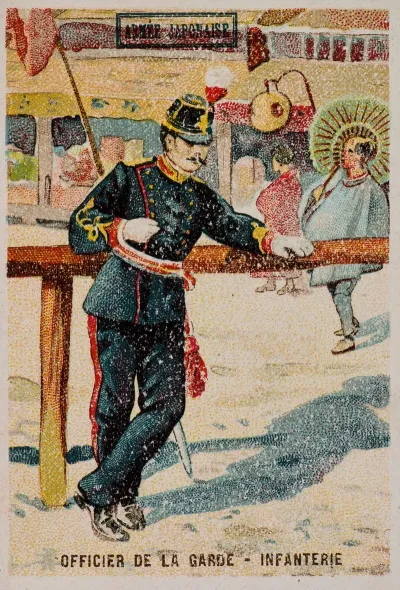 Armee Japonaise Officier De La Garde Infanterie