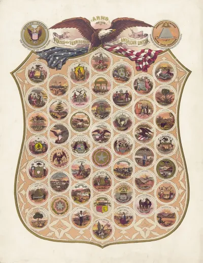 Arms Of The States And Territories Of The American Union