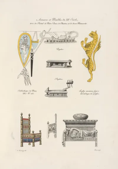 Armures Et Meubles Du Xiie Siecle Tires Du Portail De Notre Dame De Chartres Et De Divers Manuscrits
