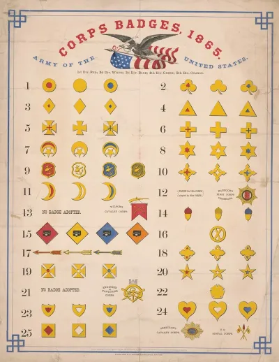 Army Of The United States Corps Badges 1865