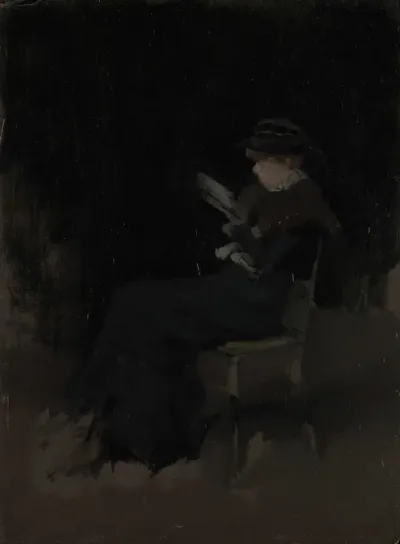 Arrangement In Black Girl Reading
