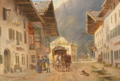 Arrival Of The Post Coach In Mittenwald