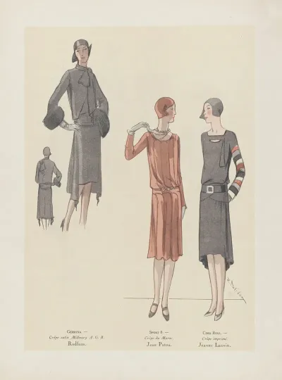 Art Gout Beaute Germina Crepe Satin Milbourg A G B Redfern Sport 8 Crepe Du Maroc Jean Patou Cima Rosa Crepe Imprime Jeanne Lanvin