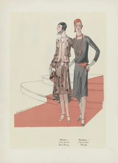 Art Gout Beaute Miramar Crepe Imprime Paul Poiret Hirondelle Crepe De Chine Worth