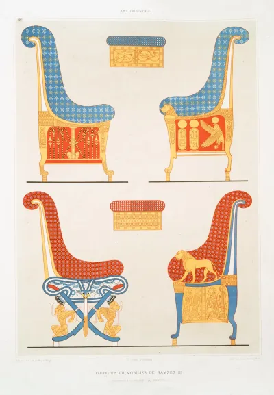 Art Industriel Fauteuils De Mobilier De Ramses Iii Necropole De Thebes Xxe Dynastie