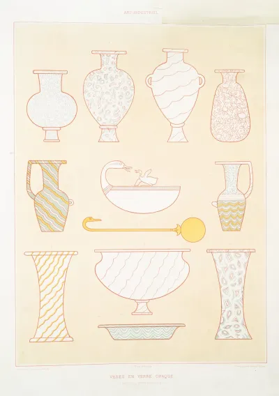 Art Industriel Vases En Verre Opaque Thebes Xviiie Dynastie
