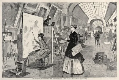 Art Students And Copyists In The Louvre Gallery Paris