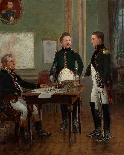 Artillery And Engineering Application School Professor And Military Students