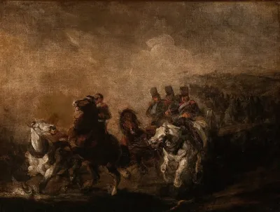 Artillery Crossing A Stream